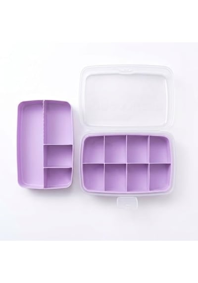 Tr Kilitli Organizer Kutu Şeffaf Kapaklı 2 Katlı Çok Bölmeli Takı Kutusu Kozmetik Organizer Toka Aksesuar Saklama Diğer
