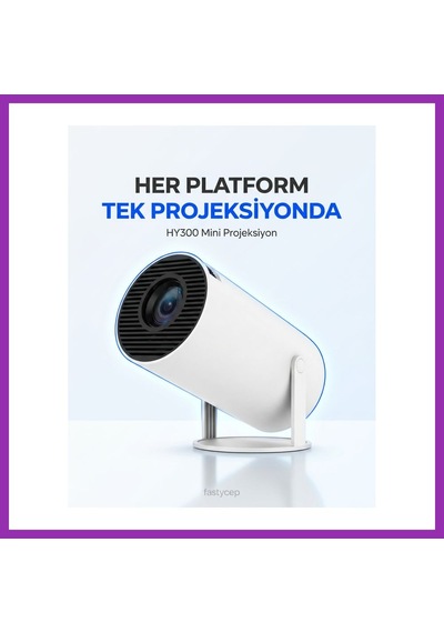 Bezos Hy300 Mini Projeksiyon 4k Destekli Android Wifi Bluetooth Bty