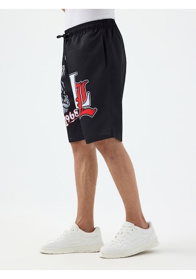 Regular Fit Erkek Deniz Şortu Siyah