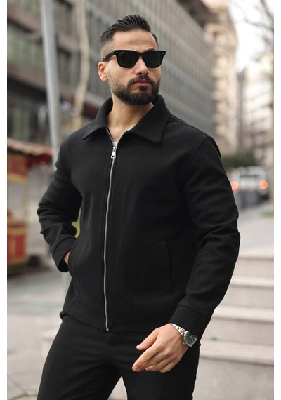 Baselco Erkek Modern Fit Kaşe Ceket - Minimal.maskülen.iddialı Siyah Kaşe
