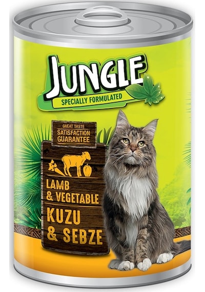 Jungle Kuzu Etli ve Sebzeli Konserve Yetişkin Kedi Maması 415 G Jungle Kuzu Etli ve Sebzeli Konserve Yetişkin Kedi Maması 415 G
