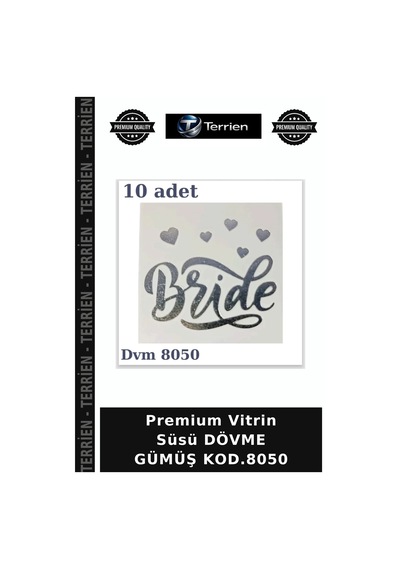 Premium Vitrin Süsü Dövme Gümüş Kod.8050
