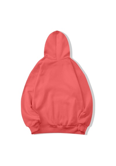 Brz Collection Unisex Oversize Basic Hoodie Koyu Pembe