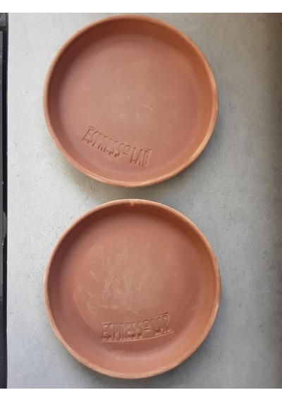 Topraktan 6'lı Fincan,saksı Altlığı Çok Amaçlı Mini Tabak 13 1,5 Cm Kiremit