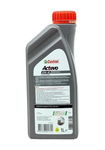 Castrol Actevo 20W-40 4t 1 L 4 Zamanlı Motosiklet Yağı (12 Adet)