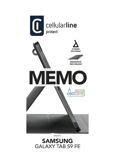 Cellularlıne Samsung Galaxy Tab S9 Fe / S9 / S10 Fe / S10 L Memo Stand Özellikli Tablet Kılıfı Siyah