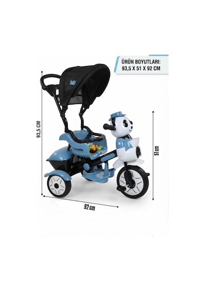 Sevimli Little Panda Müzikli Ve Ebeveyn Kontrollü Çocuk Bisikleti / Tricycle Çok Renkli