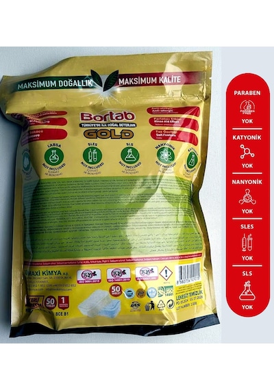 Bortab Gold Bulaşık Makinesi Tableti 3 x 50 Tablet