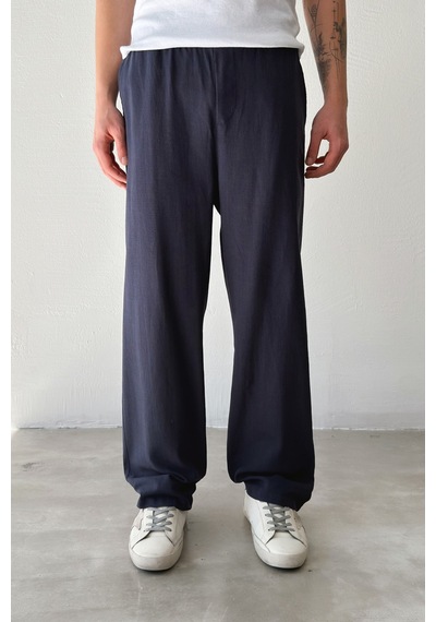 Flaw Bel Lastikli Keten Pantolon-29295 Lacivert Flaw Bel Lastikli Keten Pantolon-29295 Lacivert