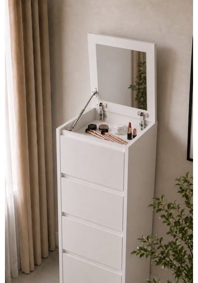 Nolm 5 Çekmeceli Yüksek Şifonyer/çamaşırlık Y:122 D:40 G:40 / Beyaz