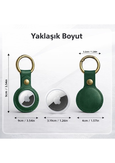 Apple Airtag Deri Anahtarlık, Haiki Gerçek Deri, Airtag Anahtarlık Deri Belirtilmemiş