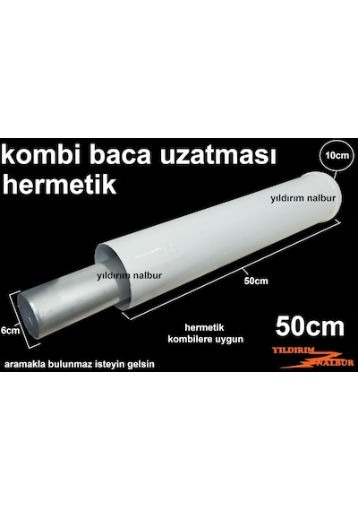 Kombi Baca Uzatması 50 Cm Hermetik Şofben Uzatması 50 Lik