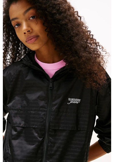 Tommy Jeans Script Kadın Siyah Yağmurluk Dw0dw20952bds-9049 Siyah