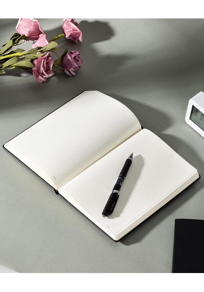 Deri Kaplı A5 120 Yp 70g Defter Kareli Siyah-mavi Çok Renkli