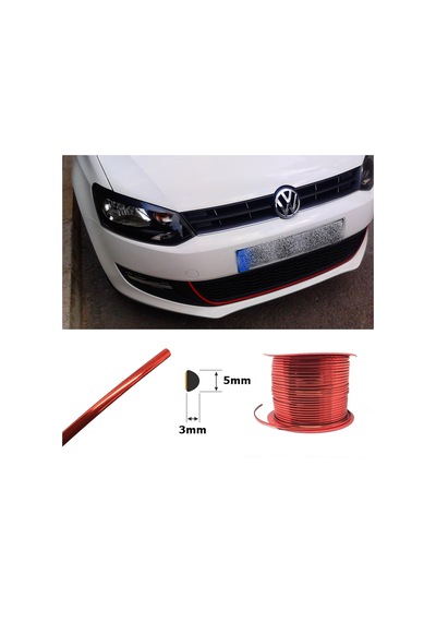 Yapışkanlı Nikelaj Şerit Bant Çıta 5mm 10 Metre Parlak Kırmızı