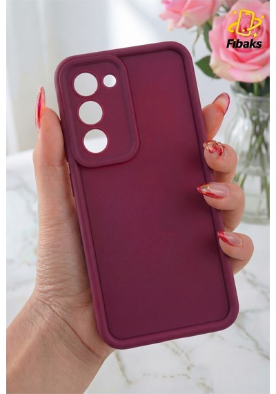 Fibaks Oppo A5 4g/5G 2025 Uyumlu Kılıf Kamera Korumalı Yumuşak Dokulu Darbe Emici Bordo Silikon Kapak