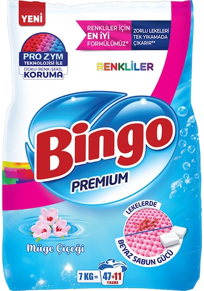Bingo Matik Toz Deterjan Premium Renkliler 7 Kg 2 Adet 2'li Set