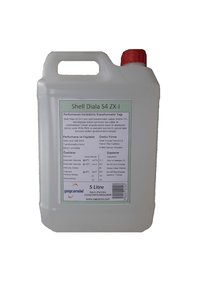 Shell Diala S4 Zx-I Trafo Yağı Bidon 5 L