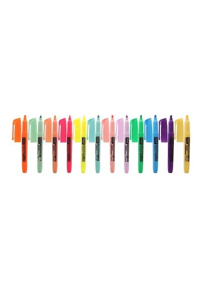 Kraf 340/345 Fosforlu Kalem Tipi 6 Pastel 6 Parlak Renk Çok Renkli