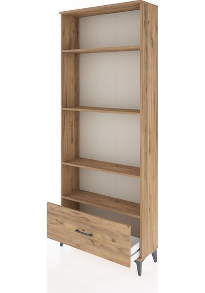 Arges Dolap 4 Raflı Tek Çekmeceli 88x30x221 Çam-çam Çam
