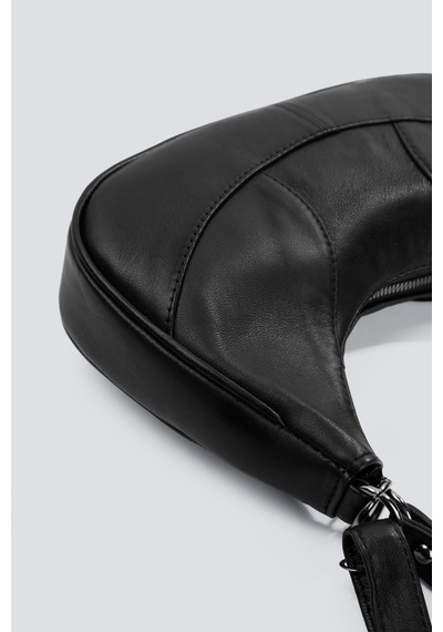 Westbag Kadın Hakiki Deri Yumuşak Dokulu Baget Omuz Askılı Çapraz Çanta Siyah