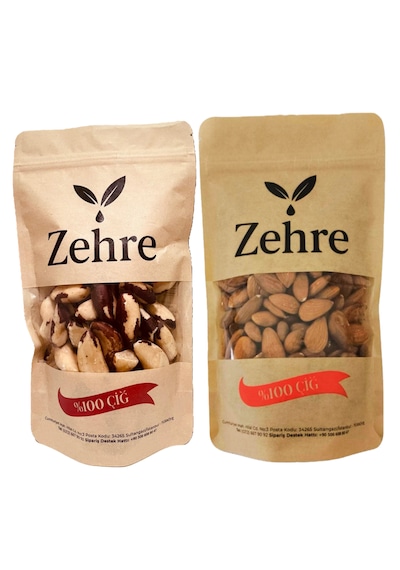 Zehre 250 Gr Çiğ Badem Içi + 100 Gr Brezilya Cevizi 350 G