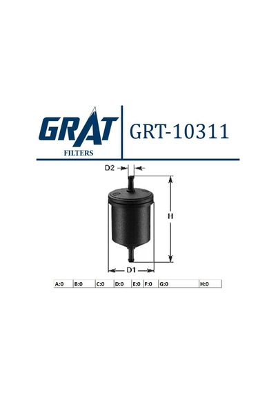 GRAT 10311 BENZİN FİLTRESİ TEMPRA UNO 70 1.4 1.6 JETRONIK FİLTRE