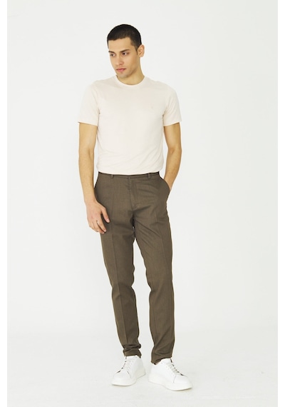 Kahverengi Modern Kesim Günlük Kullanım Erkek Spor Pantolon Bej