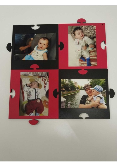 Çerçeve Puzzle Şeklinde 4 Resimli Şık Ve Kaliteli Mdf