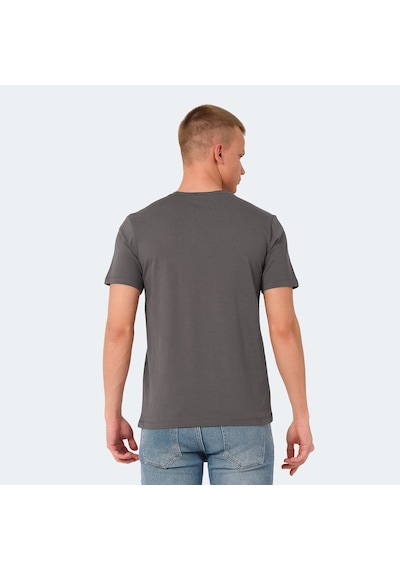 Slazenger VESELA Erkek Cepli Koyu Gri Tişört
