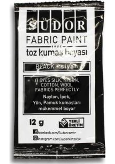 Südor Toz Kumaş Boyası 12Gr Siyah