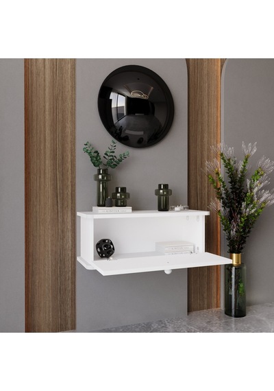 Melura Home Lunaris Dresuar %100 Mdf Kapaklı Duvara Monte Beyaz