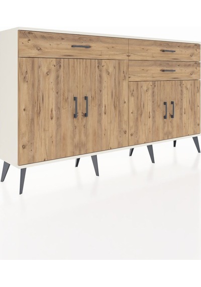 Arges Konsol 2 Raflı 3 Çekmeceli 4 Kapaklı 176x30x99 Aytaşı-çam Aytaşı-çam