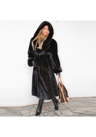 Barbora Kışlık Kürk Kadın Ceket Tam Boy Bt296siyah3 001