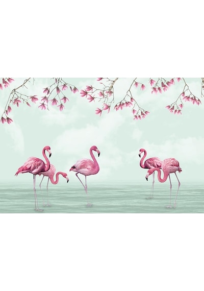 Pembe Flamingolar Duvar Kağıdı (359222422)