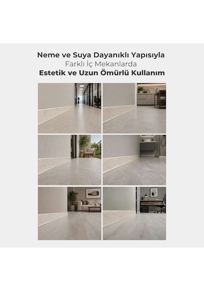 Esquero Kablo Kanallı PVC Süpürgelik 250  cm, Açılabilir Kapaklı, Çınar California, ESQ603