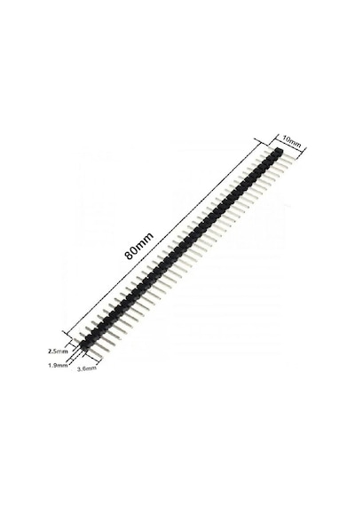 40 Pin (1x40) 10mm  2.00mm 180 Derece Erkek - Erkek Pin Header