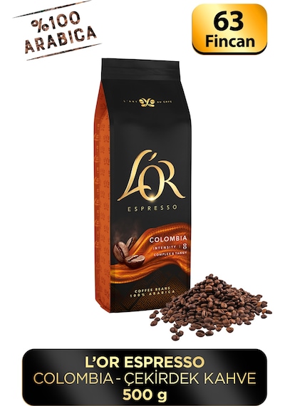 L'or Espresso Colombıa Çekirdek Kahve 500 G