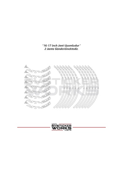 Yamaha Mt-25 Jant Sticker Dış Ve İç Set Sticker Jant Şeridi Beyaz