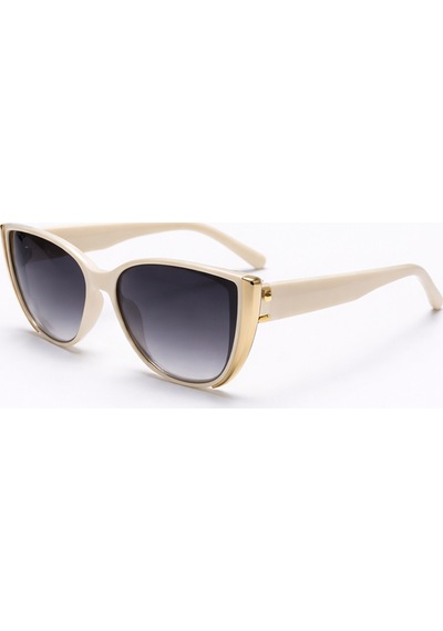 Purvelon Beyaz Çerçeve Retro Kare Kemik Çerçeve Unisex Uv400 Vintage Retro Güneş Gözlüğü