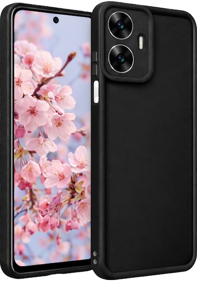 Realme C55 Uyumlu Kamera Çıkıntılı Mat Silikon Telefon Kılıfı Siyah
