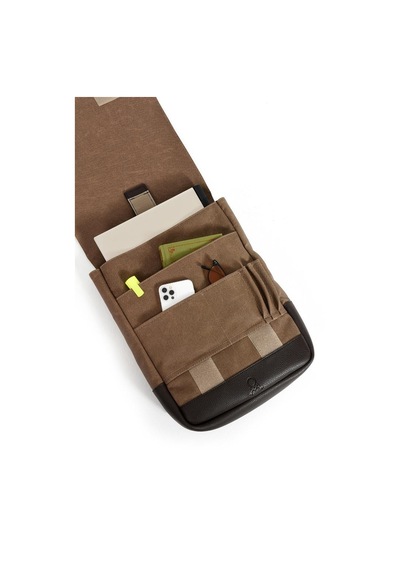 Baginn Kadın Sırt Çantası 35 22 Cm Kanvas Kumaş Laptop Bölmeli Business Sırt Çantası Okul Çantası Mega Bag Vizon