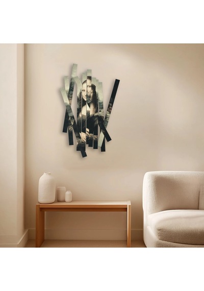 Dilimli Mona Lisa - Metal Tablo - Dec0163 32 X 50 Cm Çok Renkli