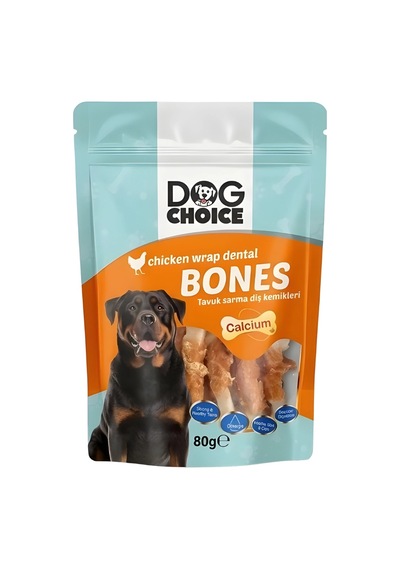 Dog Choice Kalsiyumlu Tavuk Sarma Diş Kemiği Köpek Ödül Maması 80g