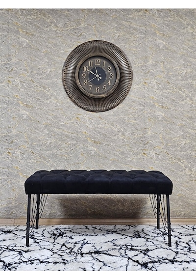 Siyah Boyalı Tel Ayaklı 90 Cm Puf Bench - Puf - Bench - Kasalı Ot Çok Renkli