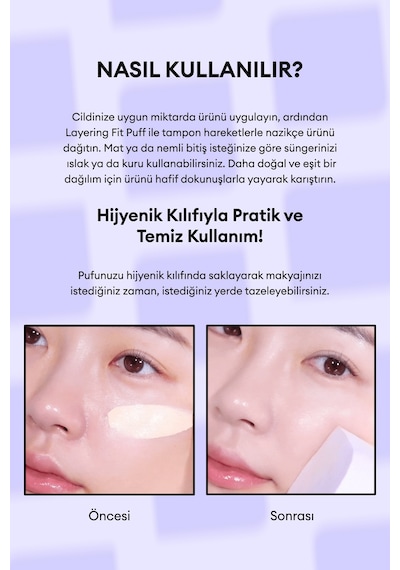 Yenilikçi Tasarımıyla Islak Ve Kuru Kullanılabilen Makyaj Süngeri Layering Fit Puff