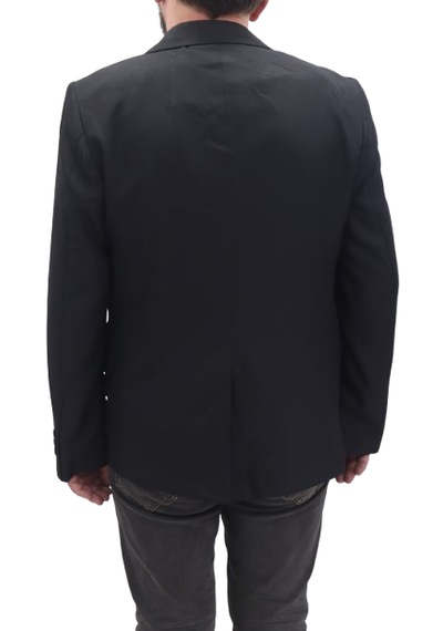 Twenhil Dmctekstil Erkek Ckt-200 Düz Klasik Kesim Normal Kalıp Çift Düğme Blazer Ceket Siyah