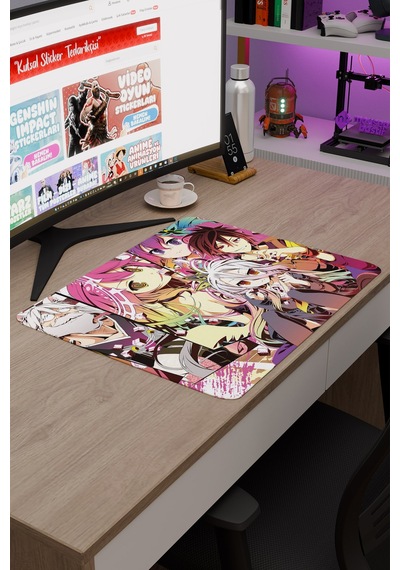 No Game No Life Anime V2 - 48x40 Xl Gaming Kauçuk Kaymaz Taban Mouse Pad Fare Altlığı