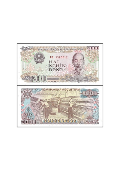 Vietnam 1988 Yılı 2000 Dong Kağıt Para Çil Unc Koleksiyon Para