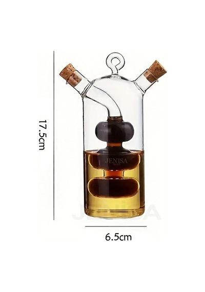Jenisa Çift Hazneli Cam Premium Yağdanlık & Sirkelik -360ml Zarif Ve Şık Tasarım Diğer